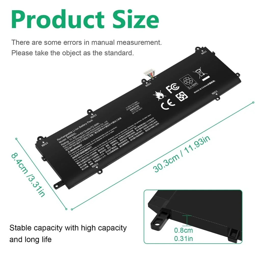 BN06XL Battery for HP Spectre X360 15-eb 15-EB0053DX 15-EB0043DX 11.55V 6312mAh